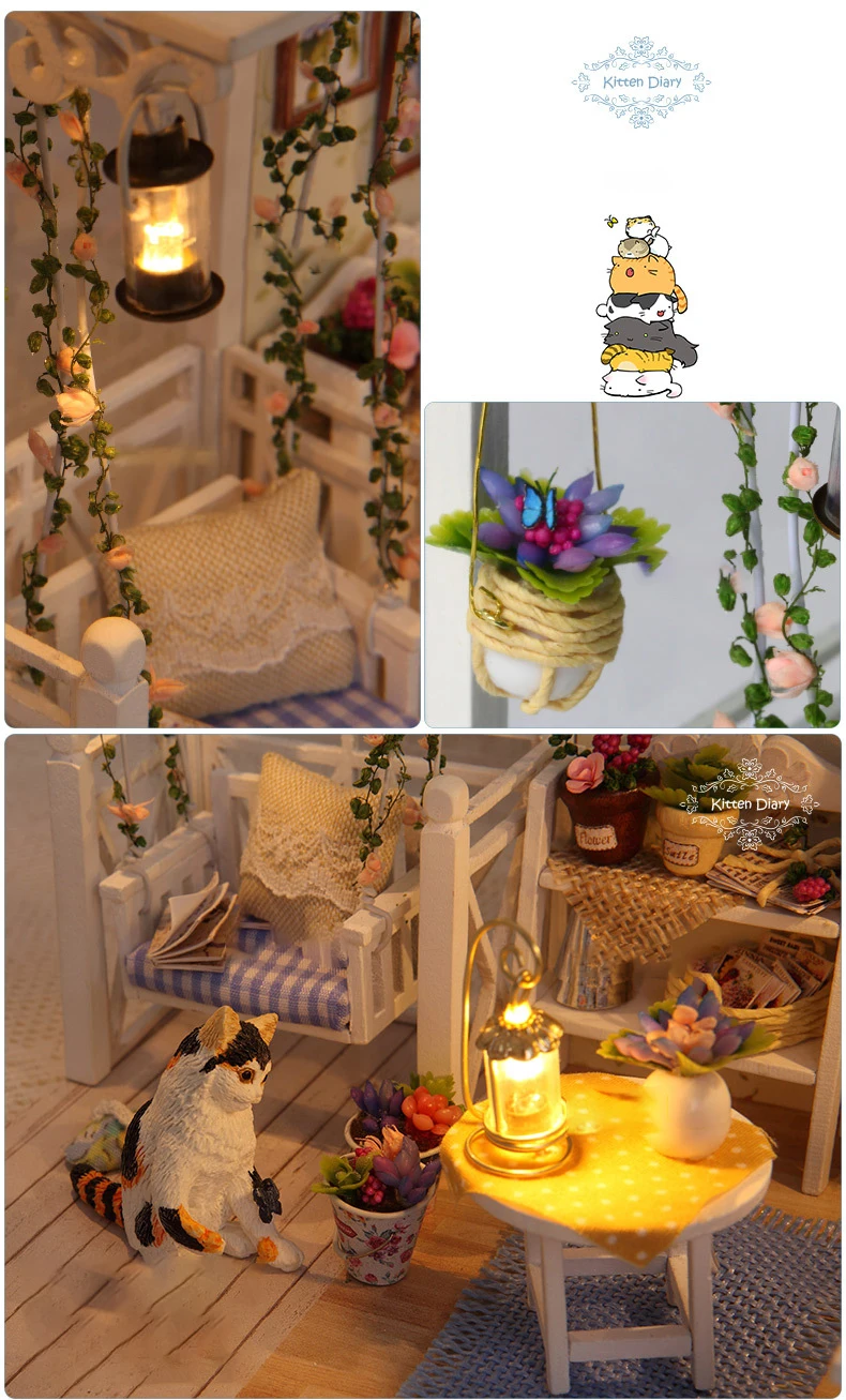 Diy хижина дневник котенка ручное строение зданий модель игрушки дать женщинам жизни Confidante подарок на день рождения