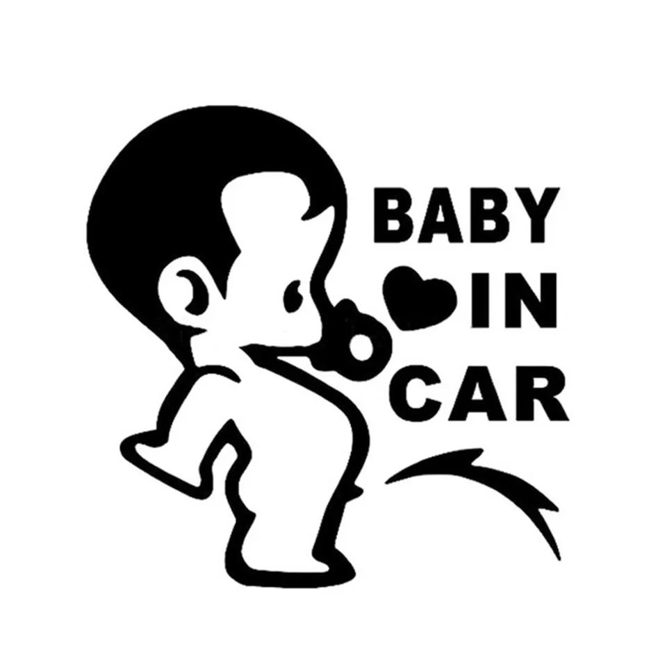 1212CM BABY IN CAR Cute Fun Loving Child's Personality Car Stickers Motorcycle Decals Car Styling BlackSilverlaser (2)