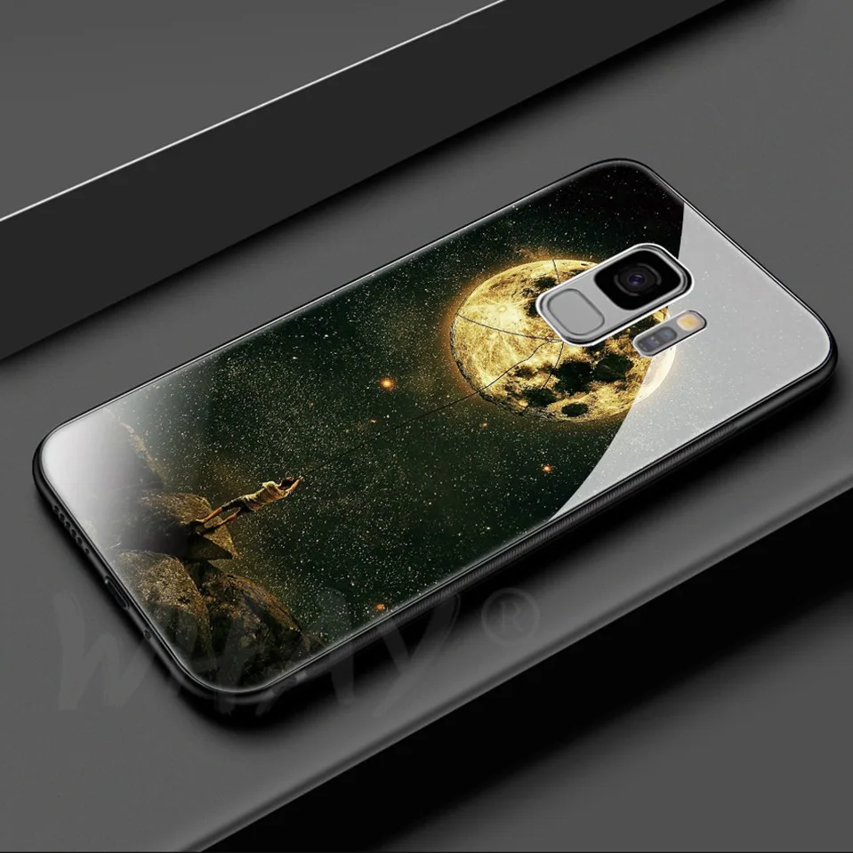 Tempered Glass For Samsung Galaxy S9 Plus Silicone Capa Luxury Patterned Back Case For Samsung S9 Plus S9Plus Note 8 Note8 Cover (12)