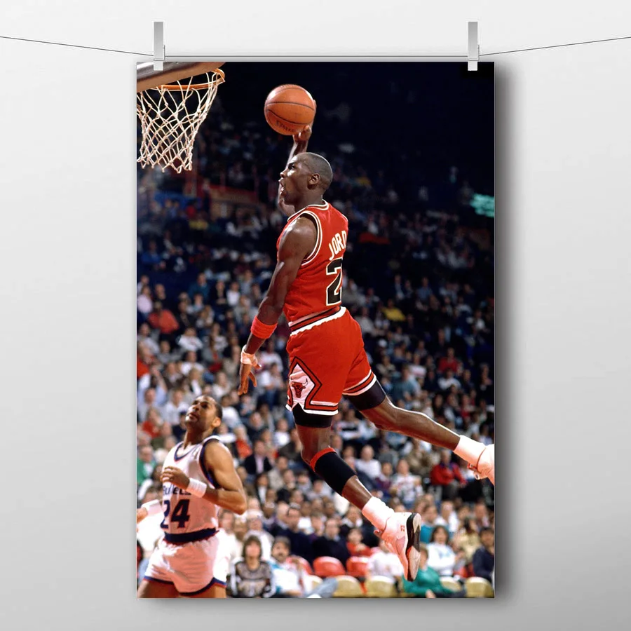 

Vintage Basketball Posters Michael Jordan Dunk Canvas Print Wall Art