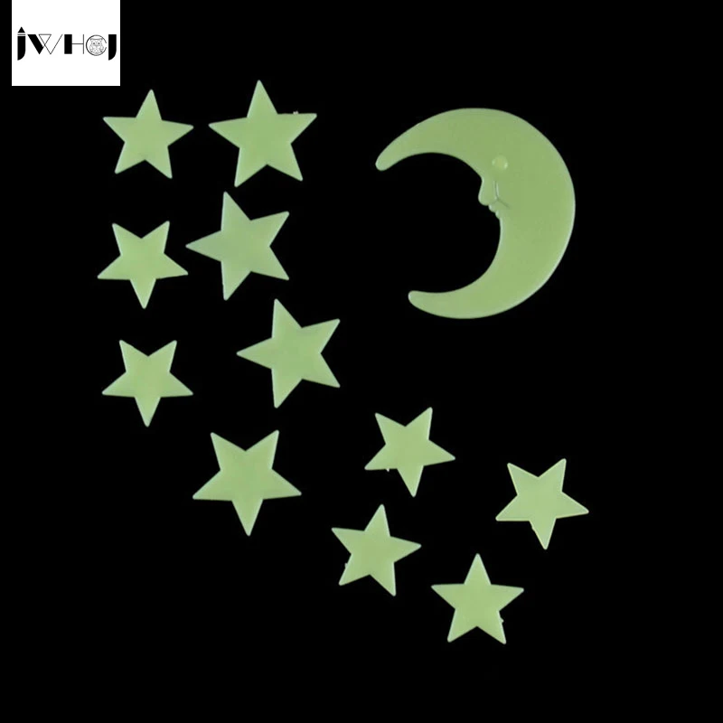 Wall Sticker Small Moon Stars Color Glow In The Dark ...