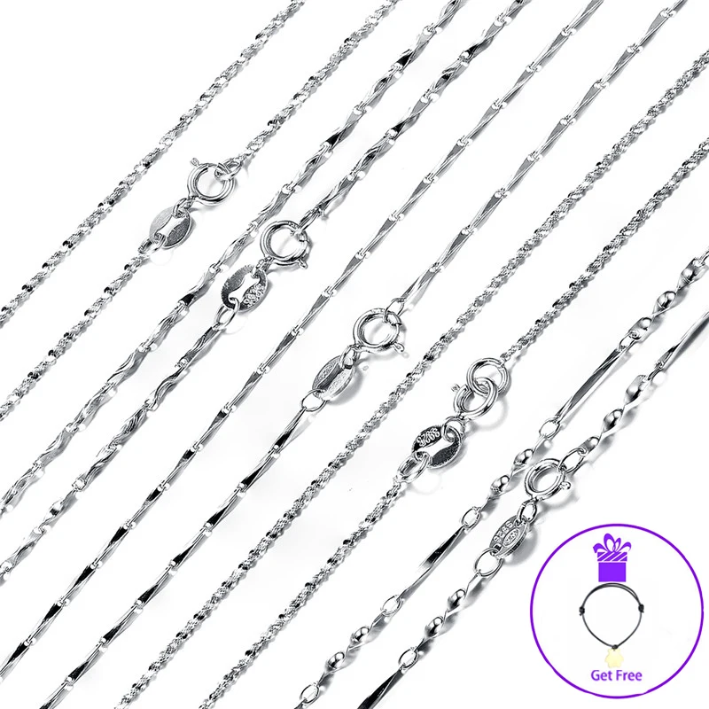 

11.11 16 inch Classic Basic Chain 100% 925 Sterling Silver Lobster Silver Bead Necklace Fashion Jewelry for women