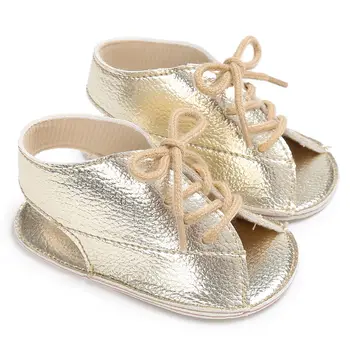 

Summer New Baby Boys Handsome Fashion Lace-Up PU Leather Soft Soled Anti-Slip Newborn Kids Shoes Sandal