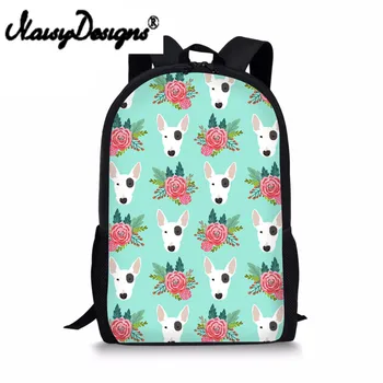 

2018 New Bull Terrier Printed Backpacks For Teenage Girls Travel School Backpacks For Students Note Book Children