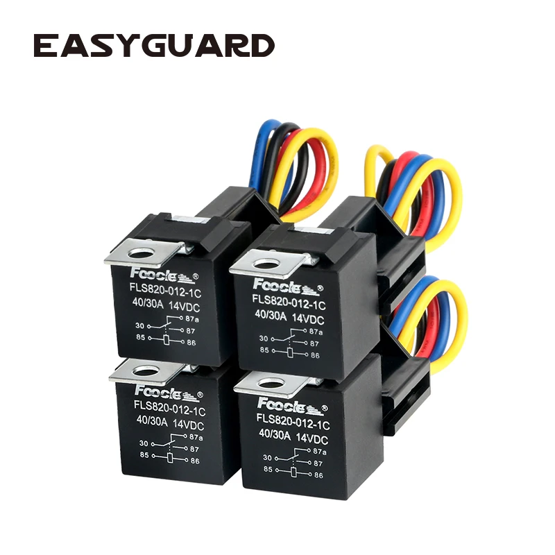 Aliexpress Com Buy Easyguard Spdt Car Relay Automotive Relay With Socket Wires Dc12v 30 40 Amp