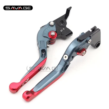 

For YAMAHA FZ8 /Fazer FZ-07 MT-07 MT07 Gray+Red Motorcycle Adjustable Folding Extendable Brake Clutch Lever