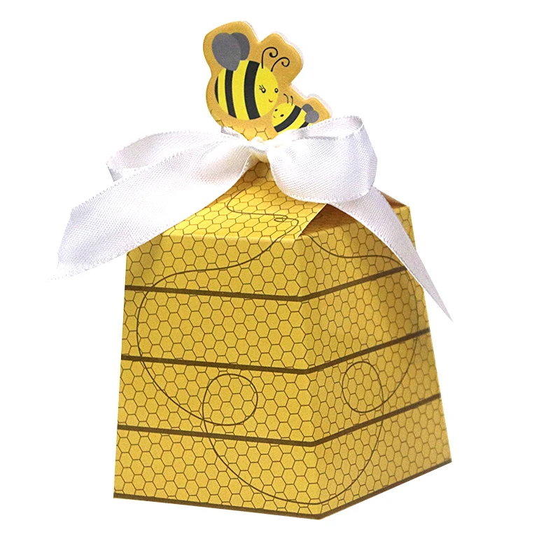 Симла Декор (с лентой) 12 шт./лот вечерние пользу рисунком пчелы Бумага коробка