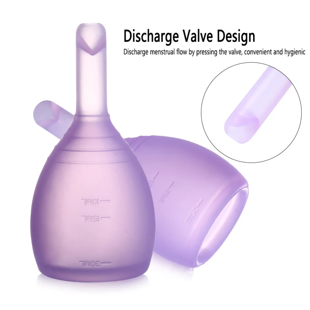 

Women Discharge Valve Menstrual Cup Lady Reusable Feminine Hygiene Period Month Anner Mug Medical Silicone Cups Tool