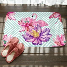 Фламинго рисунок в полоску коврик на пол в ванной кухня дверные коврики гостиная спальня двери Нескользящие пылезащитные Коврики