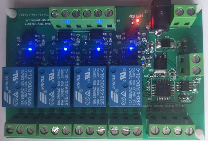 

RS485 Relay Module, 4 PWM Output, 4 Switch Input and Output, MODBUS-RTU
