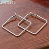 DOTEFFIL-boucles d'oreilles en argent Sterling 925, bijoux de fiançailles de mariage pour femmes, simples, carrés ► Photo 2/4