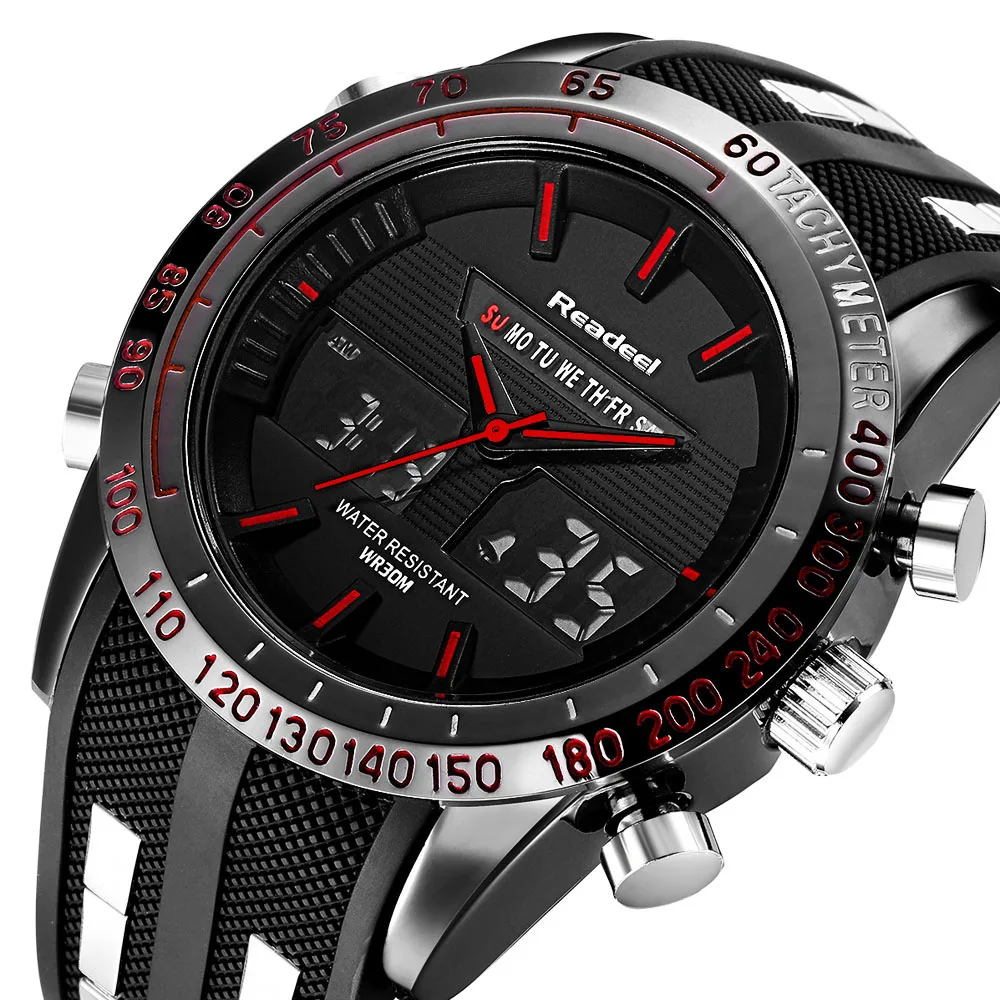 Brand New Men Sports Watches Waterproof Mens Military Digital Quartz Watch Alarm Stopwatch Dual Tim