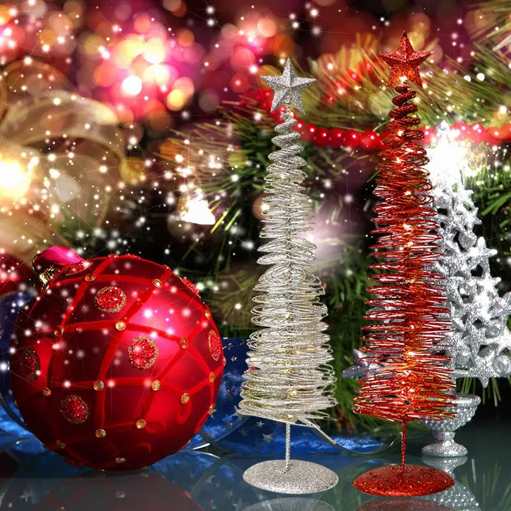 

New! 35cm DIY Christmas Tree 5 Color Small Pine Tree Mini Trees Placed In The Desktop Home Decor Christmas Decoration Kids Gifts