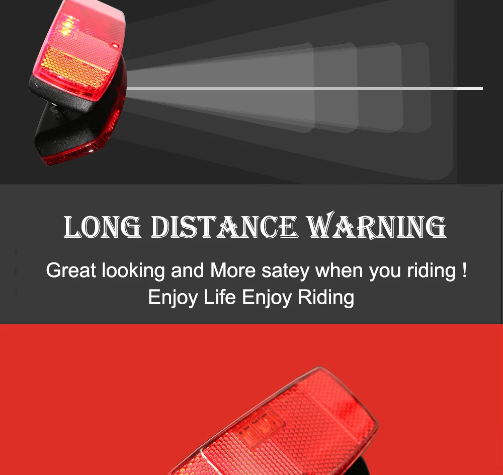 Best JS Leds Red Bicycle Rear Light Bike Rear Rack Light Lamp Battery Cycling Bicycle Accessories MTB Led Bike bisiklet aksesuar 6