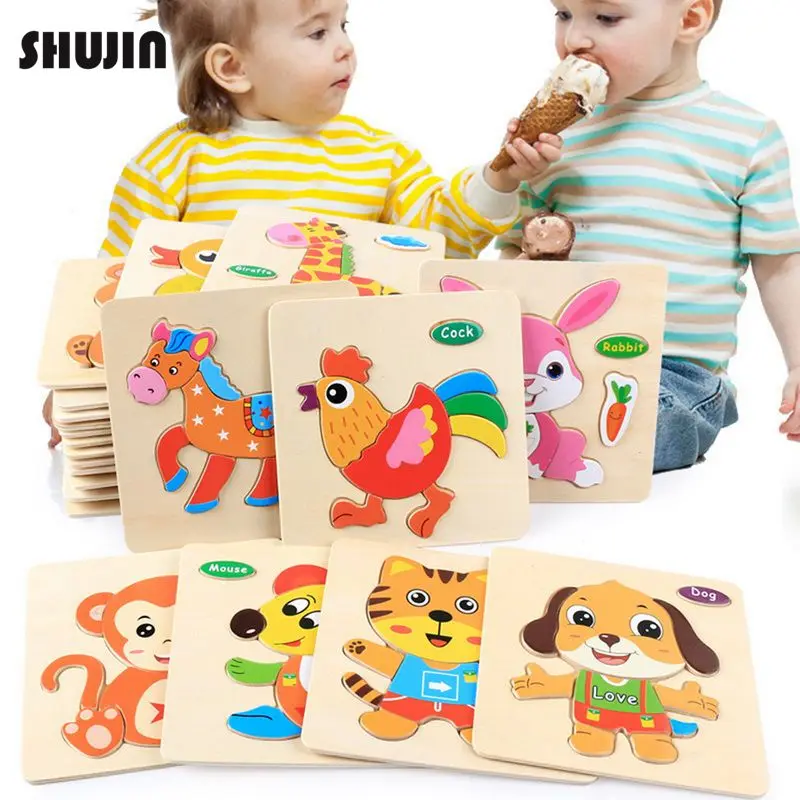 

Shujin Toys for Baby Colorful Wooden Puzzle Animal Educational Developmental Baby Kid Training Toy Educational Toy Gift for Baby