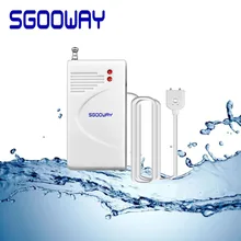 Sgooway Беспроводная сигнализация утечки воды детектор проникновения датчик утечки работает с GSM PSTN SMS Домашняя безопасность для системы сигнализации