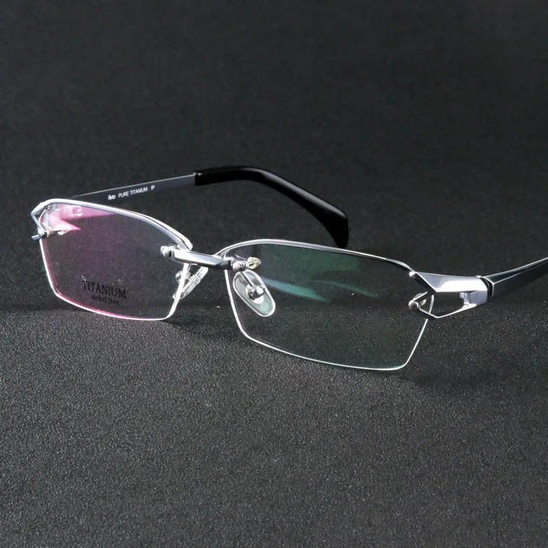 

Pure Titanium Half Rim eyeglasses frame unique designer Men Glasses suit reading clear glasses optical prescpriton eyewear gafas
