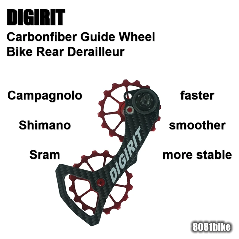 DIGIRIT Carbonfiber велосипед задний Schaltwerk Poulie переключатель направляющее колесо для Sram &