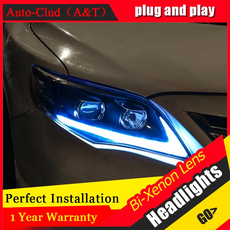 

Car Styling For toyota corolla led headlights For corolla head lamp Angel eye led DRL front light Bi-Xenon Lens xenon HID KIT