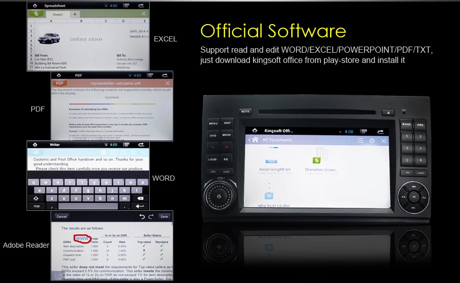 Top 7" HD Android 8.1 OS Car DVD Player for Mercedes Benz GPS Nav Radio Stereo Bluetooth TV Wifi 3G Free GPS Card 2017 New Sales 6