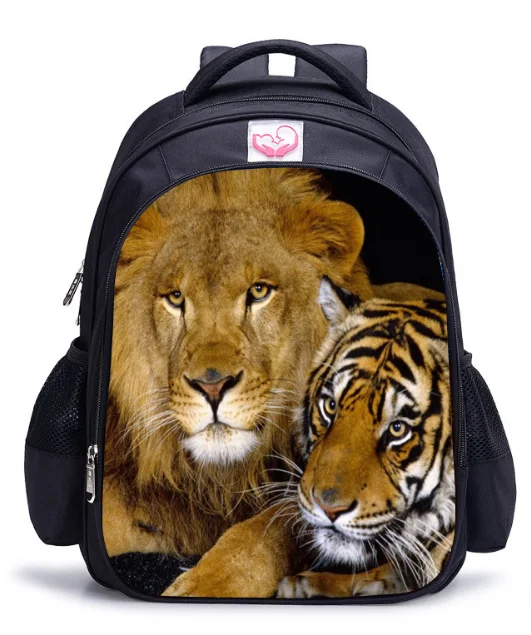 Животное, Лев, тигр, детские рюкзаки для путешествий, рюкзак с принтом Тигра для мальчиков, Детский рюкзак, детские школьные сумки для подростков