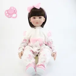 60 см Силиконовые Reborn Baby Doll игрушки Реалистичные 24 дюймов винил малыша принцесса кукла подарок на день рождения Bebe, живой обувь для девочек