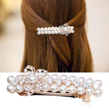1 шт. элегантные модные корейские хрустальные заколки для волос с жемчугом, женские заколки для девочек, заколка для Бобби, металлическая заколка, аксессуары для волос
