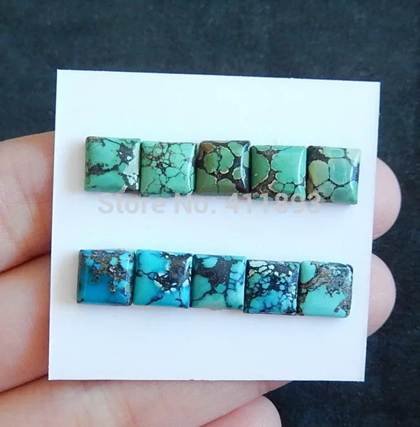 10 PCS Of Turquoise fashion jewelry necklace pendant Cabochon Bead SET.7x7x3mm,3.1g 10 PCS Of Turquoise fashion jewelry necklace pendant Cabochon Bead SET.7x7x3mm,3.1g