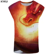 KYKU бренд Dragon Ball Z майка для мужчин животное жилет война Стрингер пламя Ftness Одежда Harajuku для мужчин s Бодибилдинг без рукавов рубашка