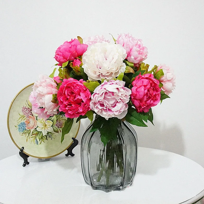 fake peonies artificial flower silk peony wedding decoration  (4)