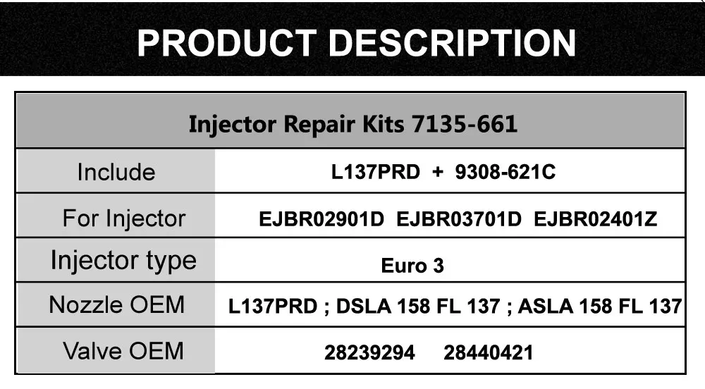 ERIKC 7135-661 ремонтные наборы деталей топливной форсунки комплект L137PBD+ 9308-621C клапан и сопло 9308 621c для EJBR02901D EJBR03701D EJBR02401Z