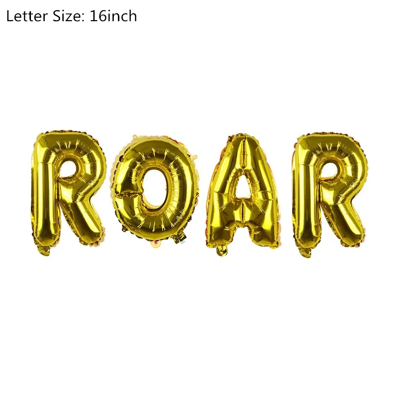 gold roar Динозавр день рождения динозавр фольга конфетти для воздушного шара латексные шары динозавр воздушный шарик Globos дети животные джунгли вечерние украшения - Цвет: gold roar