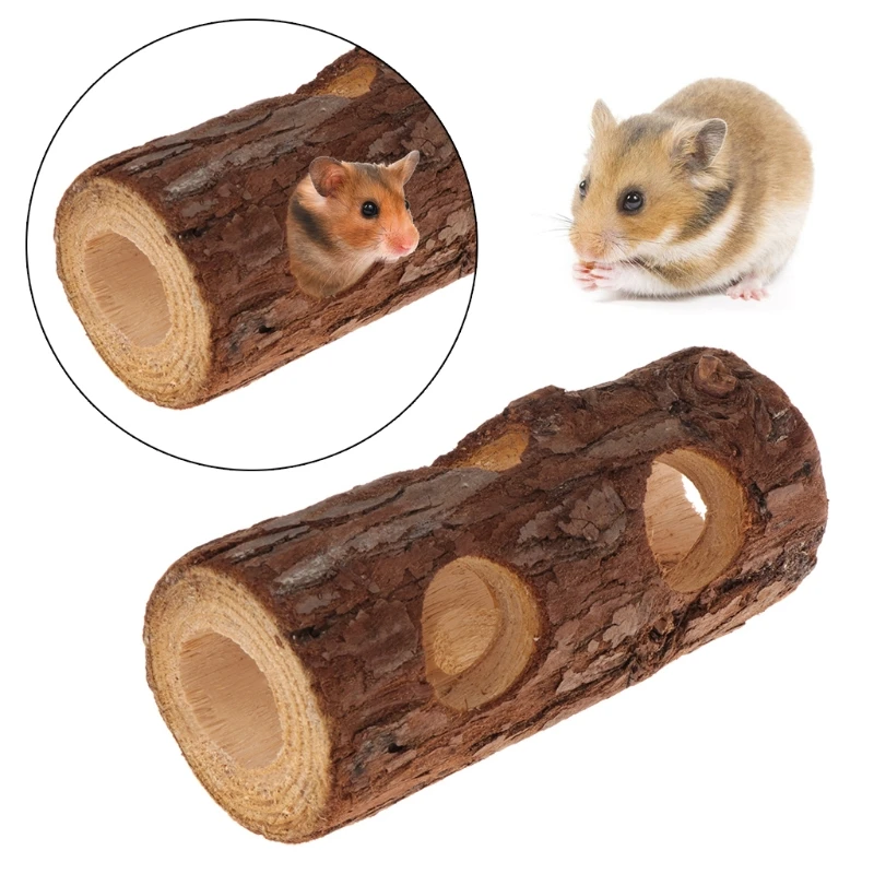 

Natural Wood Chew Toys Small Pets Squirrel Guinea Pig Chinchilla Hamster Tunnel