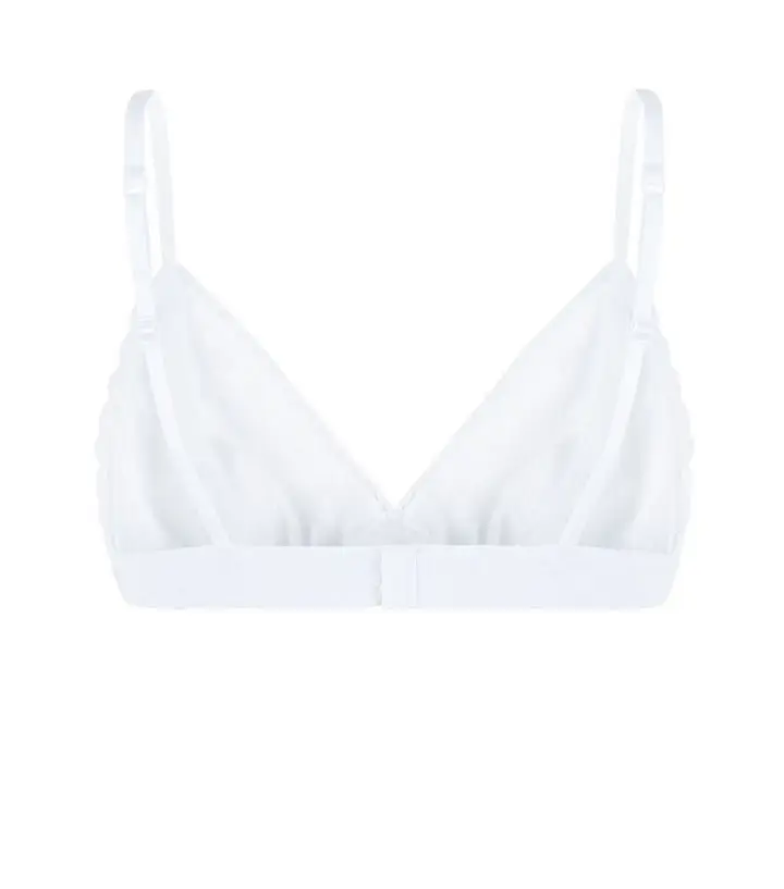 Newlook мята белый кружевной triangele бикини Bralette Топ сексуальное белье беспроводные