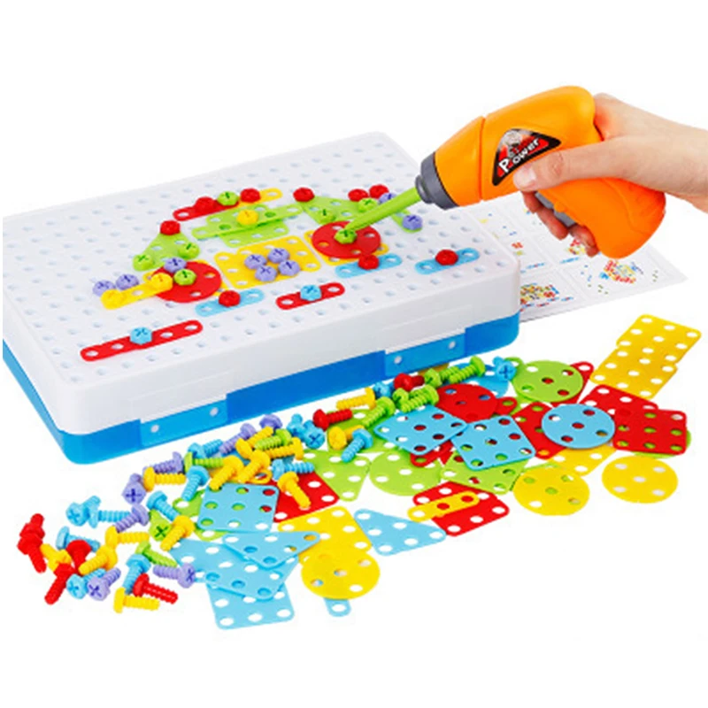 106Pcs Electric Drill Nut Disassembly Match Tool Assembled Blocks Sets Screw Puzzle Assembled Blocks Sets Toys For Boys