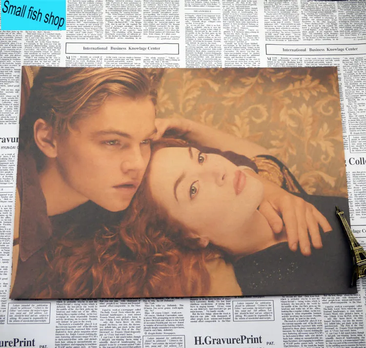 Titanic Leonardo DiCaprio ретро классические старые фильмы домашний интерьер украшения Крафт Фильм плакат рисунок core наклейки на стену - Цвет: Многоцветный