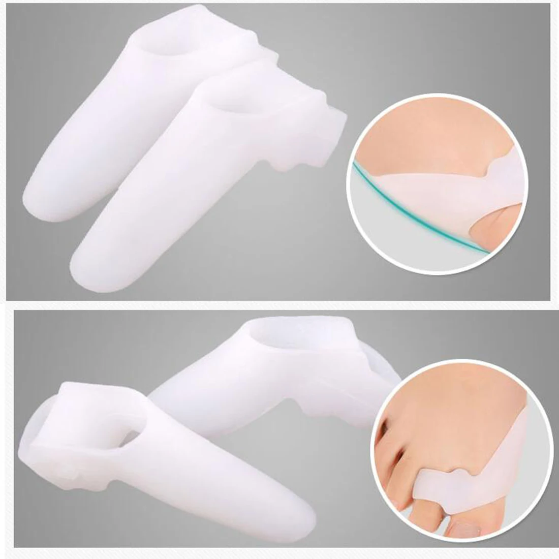 

Hallux Valgus Guard 2pcs Silicone Gel Foot Fingers Toe Separator Thumb Valgus Protector Bunion Adjuster Feet Care Massager