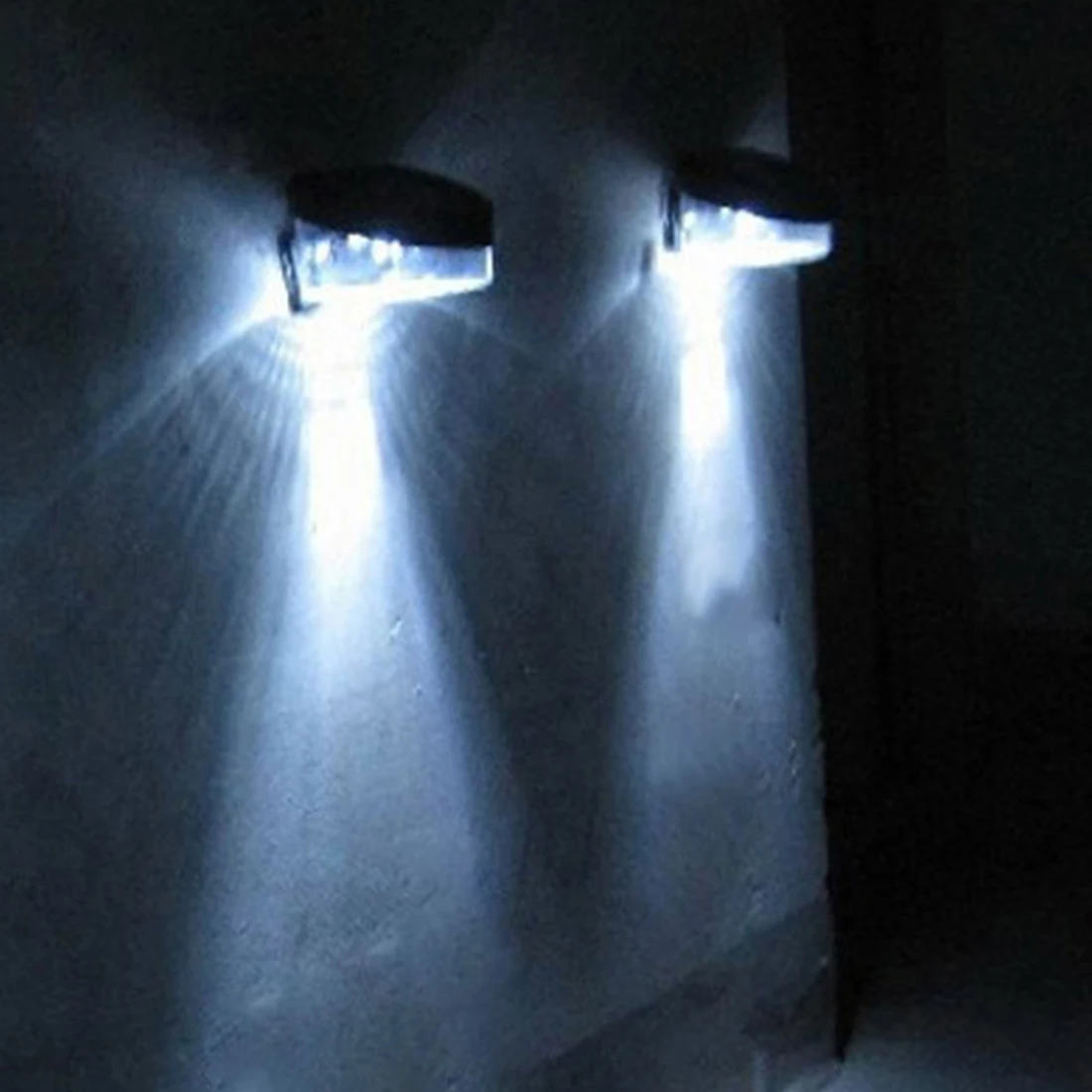 

1pc night light Solar LED Lamp Waterproof Pathway Stairs Lamp Light Energy Saving 2LED Solar wall Lamp for Garden Decoration