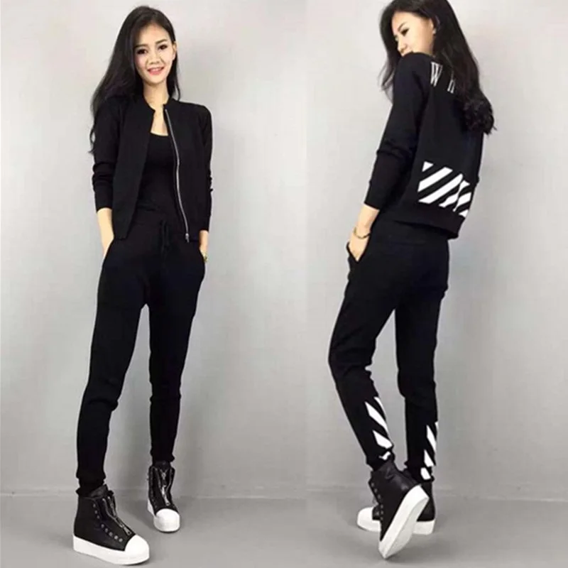 

Autumn and spring new 2019 Fashion women suit women's tracksuits casual set with a hood fleece sweatshirt two pieces set