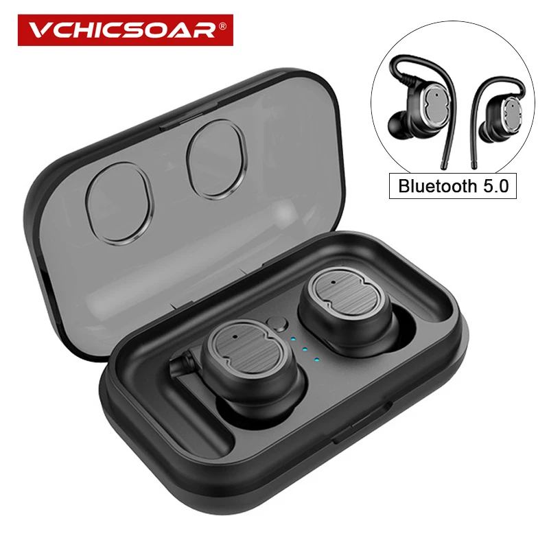 

Vchicsoar T9 TWS Wireless Bluetooth Earphones Sports Stereo Headphones V5.0 Touch Control Headset Earbuds with Mic for iPhone