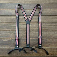 Подтяжки из воловьей кожи для мужчин и женщин Кнопка Стиль