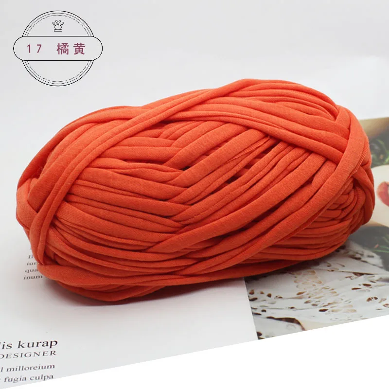 TPRPYN 100 г = 1 шт. плотная ткань полоска Пряжа Ремесло для ручная вязка крючком DIY подушка одеяло ткань полоса для сумок - Цвет: 17 orange