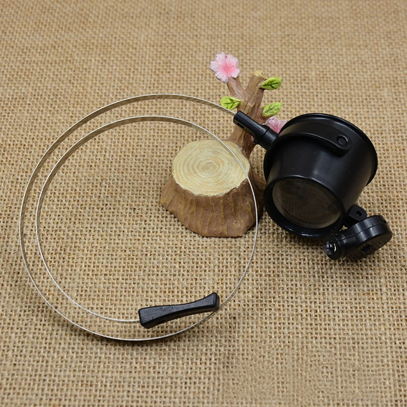 

LED Head Wearing Magnifier Watch Maintenance Metal Ring Hand Free Glasses Lenses Magnifier Magnifying Glass Loupe