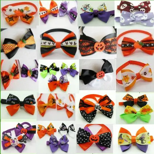 

(50pc/lot) Halloween Christmas holiday Pet Dog Puppy Bow Ties Cute Neckties Cat RibbonTies Accessories Grooming Supplies Y601