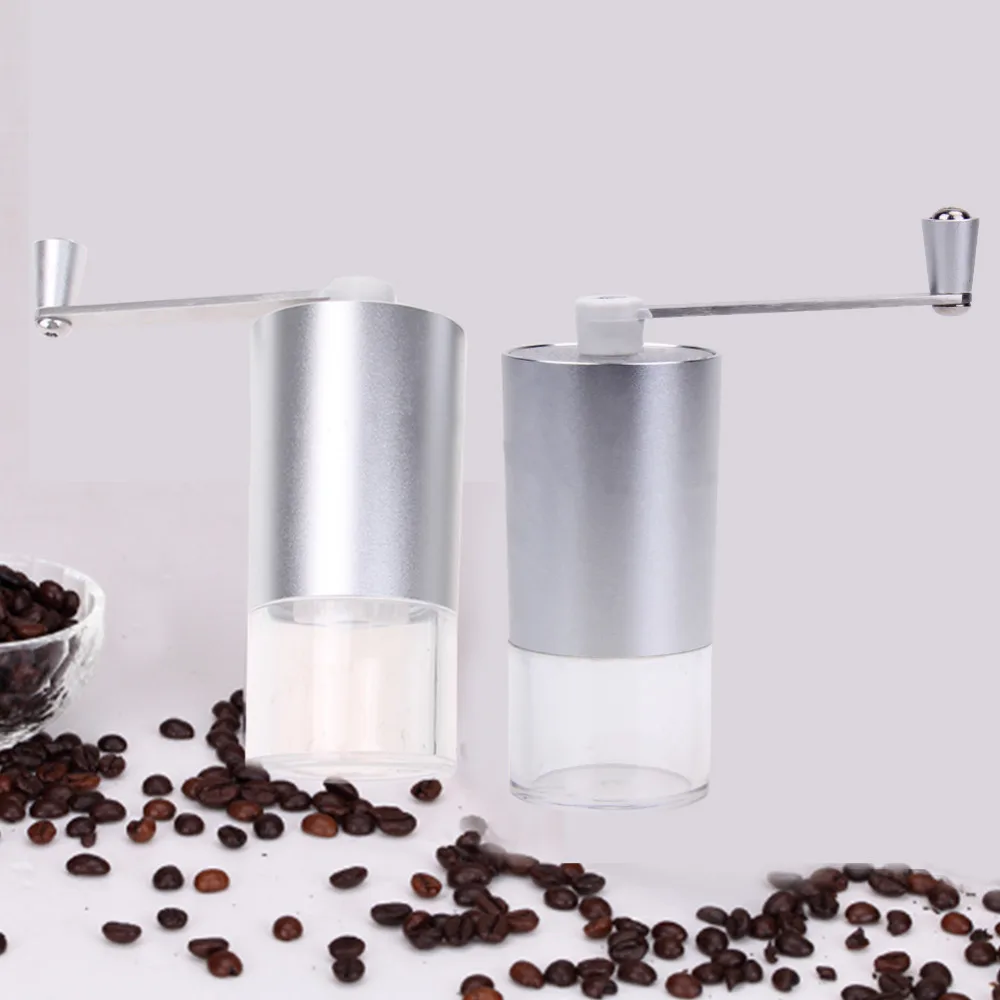 

Mini Portable Washable Manual Coffee Grinder Hand Mill Set With Crank Handle Spoon Brush Coffee Machine Coffee Burr Corn Mill