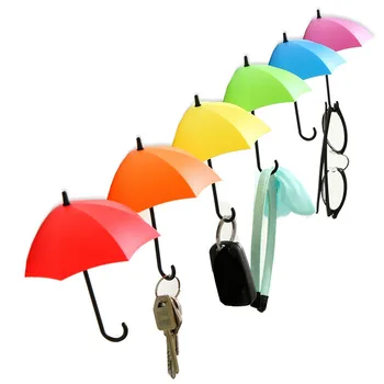 

BalleenShiny 3pcs/lot Umbrella Shaped Creative Key Hanger Rack Decorative Holder Wall Hook Kitchen Organizer Bathroom Accessory