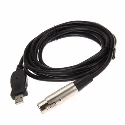 USB микрофонный кабель XLR для женщин USB Мужской 3 м 9ft Черный адаптер для кабельного шнура микрофонный шнур