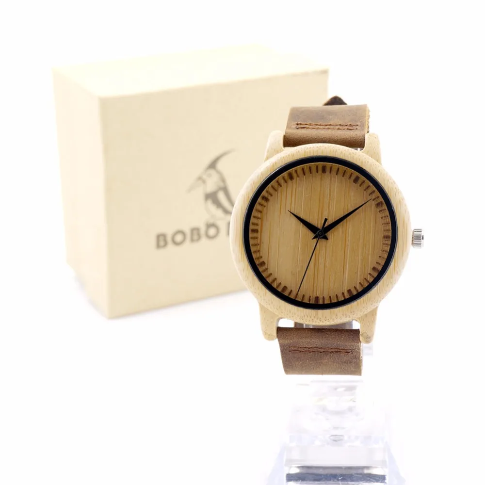 

Luxury Brand Fashion Mens Bamboo Wooden Watches With Genuine Leather Strap Male Casual Quartz Watch Lover Best Gift Montre Homme