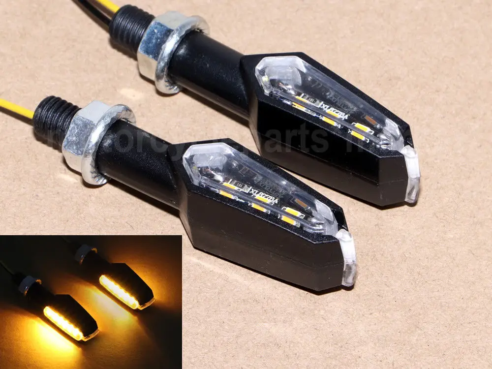 Universal 3+6 LED Mini Turn Signal Blinker Light Lamp For Harley Cafe racer Bobber Chopper With 10 mm Mounting Bolt Thread Use |