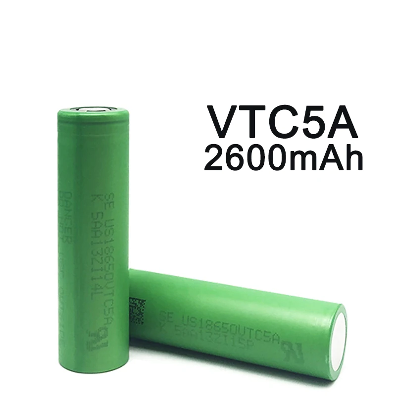 

2PCS for Sony 18650 vtc5a battery 2600mAh 3.7V rechargeable Li-ion battery 40A High Drain US18650VTC5A Battery for vape e-cigs